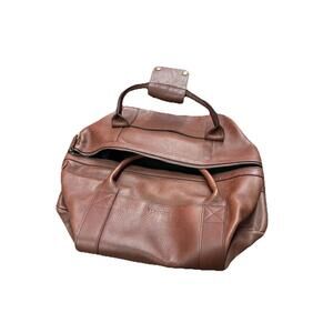Tecovas Authentic Brown Leather Weekender Duffle Bag Carry On